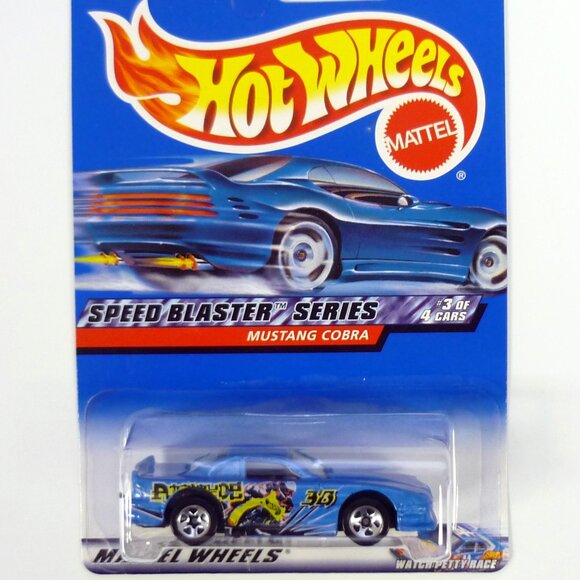 Hot Wheels Mustang Cobra #039 Speed Blaster Series 3 of 4 Blue Die-Cast Car 2000 - Picture 1 of 1
